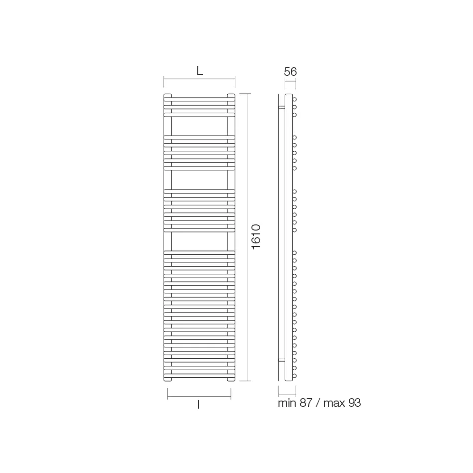 Ngrohës i përzier për peshqirë në Finish prej çeliku Saten Made in Italy - Peel Viadurini