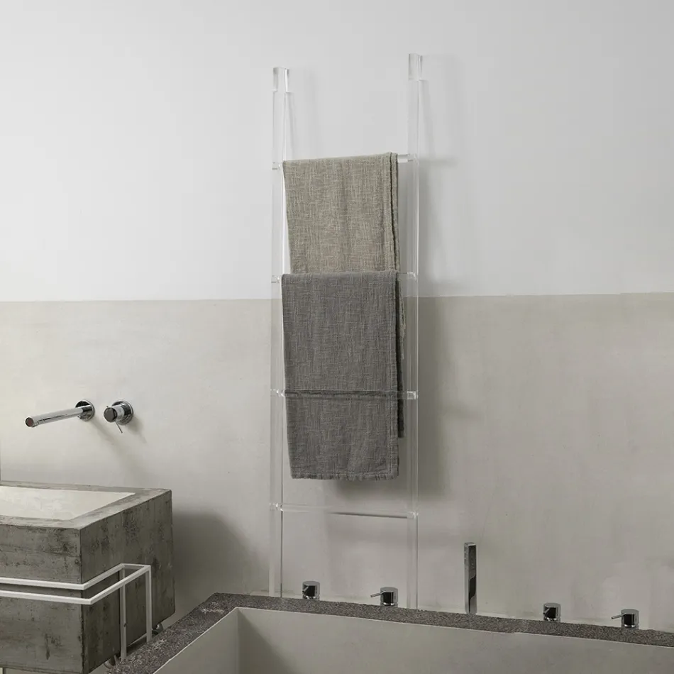 Mbajtëse për peshqirë banjoje akrilik transparente me kristal - Smart Viadurini