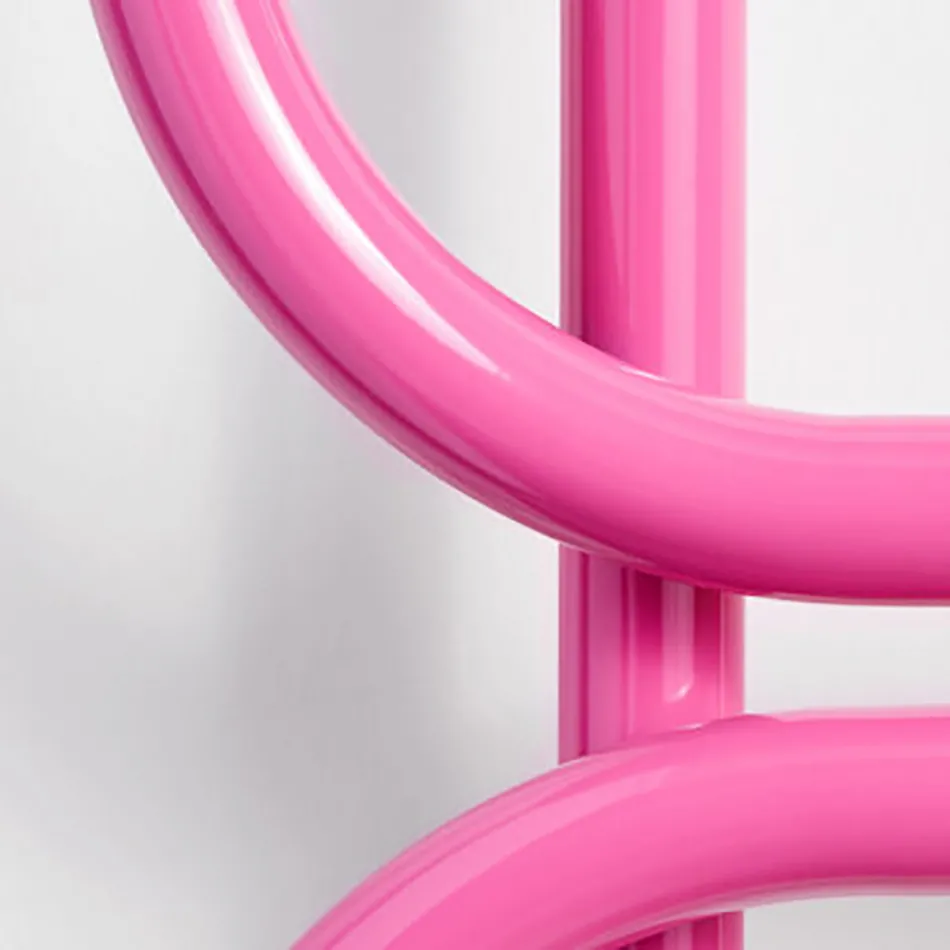 Shkallë ngrohëse elektrike për peshqirë Çelik me ngjyrë të rrumbullakët Prodhuar në Itali - Zinxhirë Viadurini