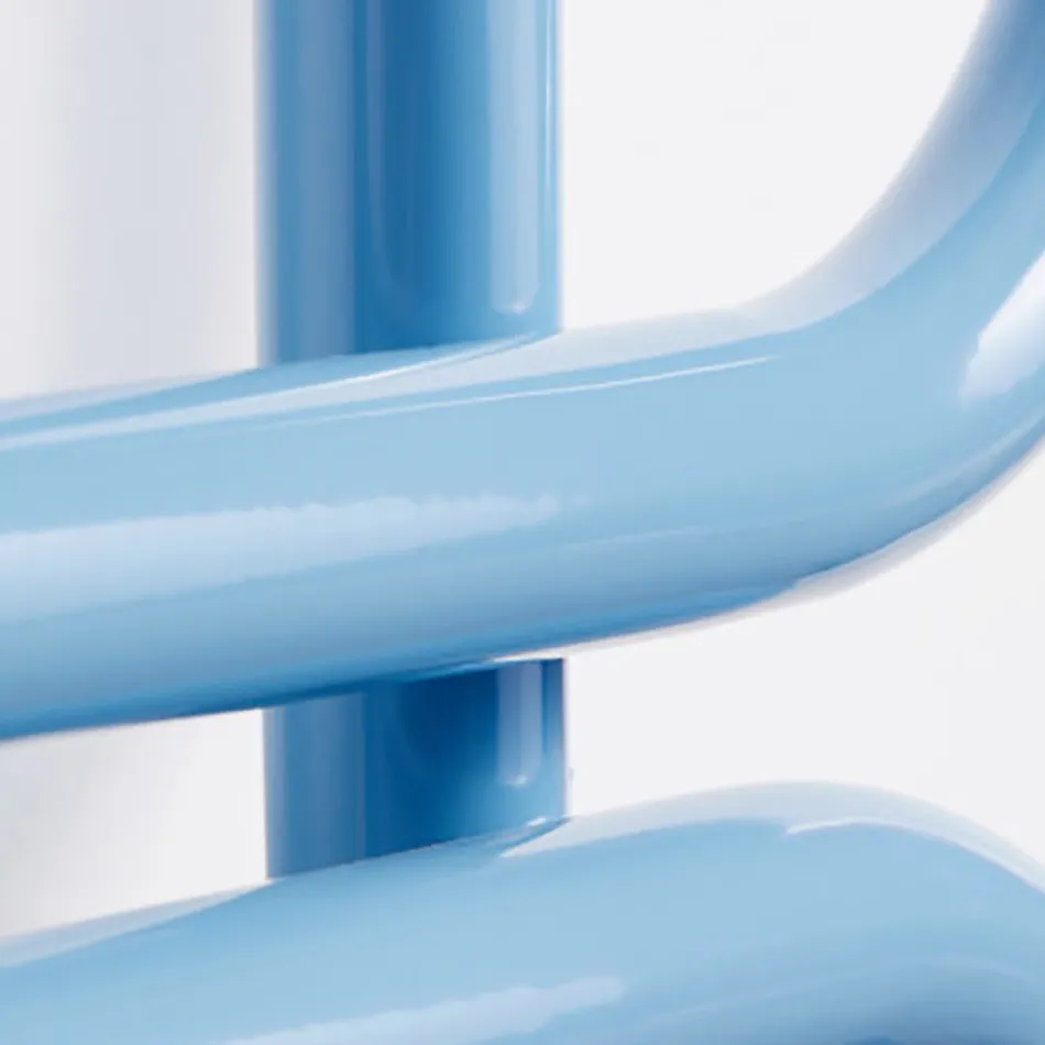 Shkallë ngrohëse elektrike për peshqirë Çelik me ngjyrë të rrumbullakët Prodhuar në Itali - Zinxhirë Viadurini