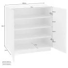 Kabineti këpucësh me 2 dyer në dru melamine të bardhë ose rrasa të qëndrueshme - Joris Viadurini