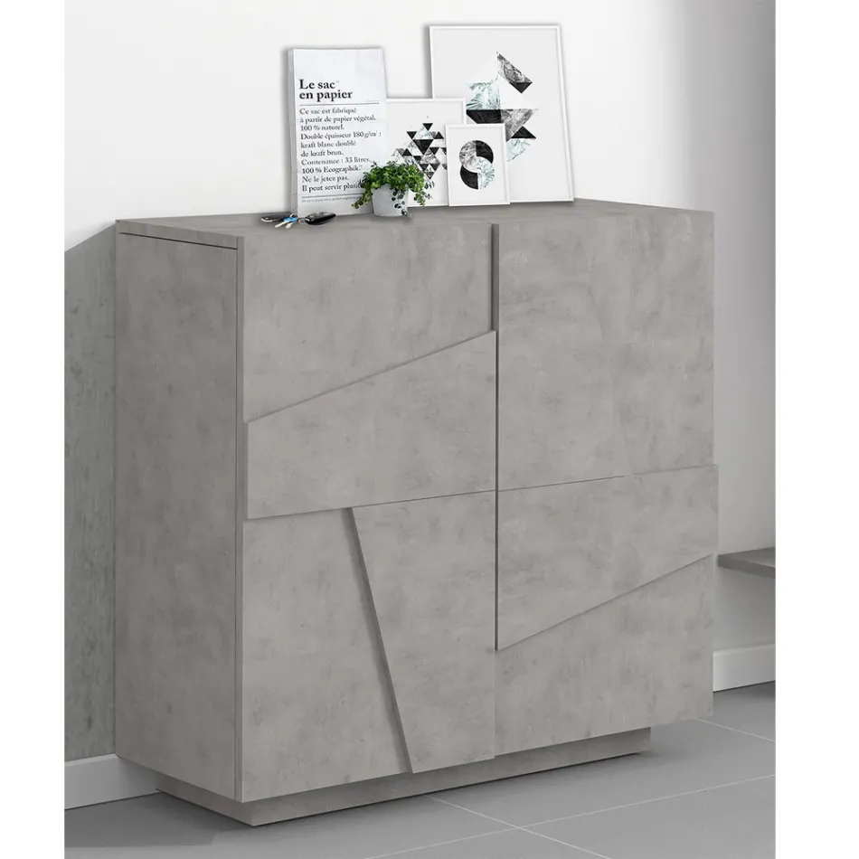 Raft këpucësh të larta ose të ulëta në dizajn të qëndrueshëm druri me 2 ose 4 dyer - Fjona Viadurini