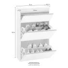 Dollap këpucësh me 3 dyer të bardha ose antracit me dizajn të qëndrueshëm prej druri - Emanuelito Viadurini