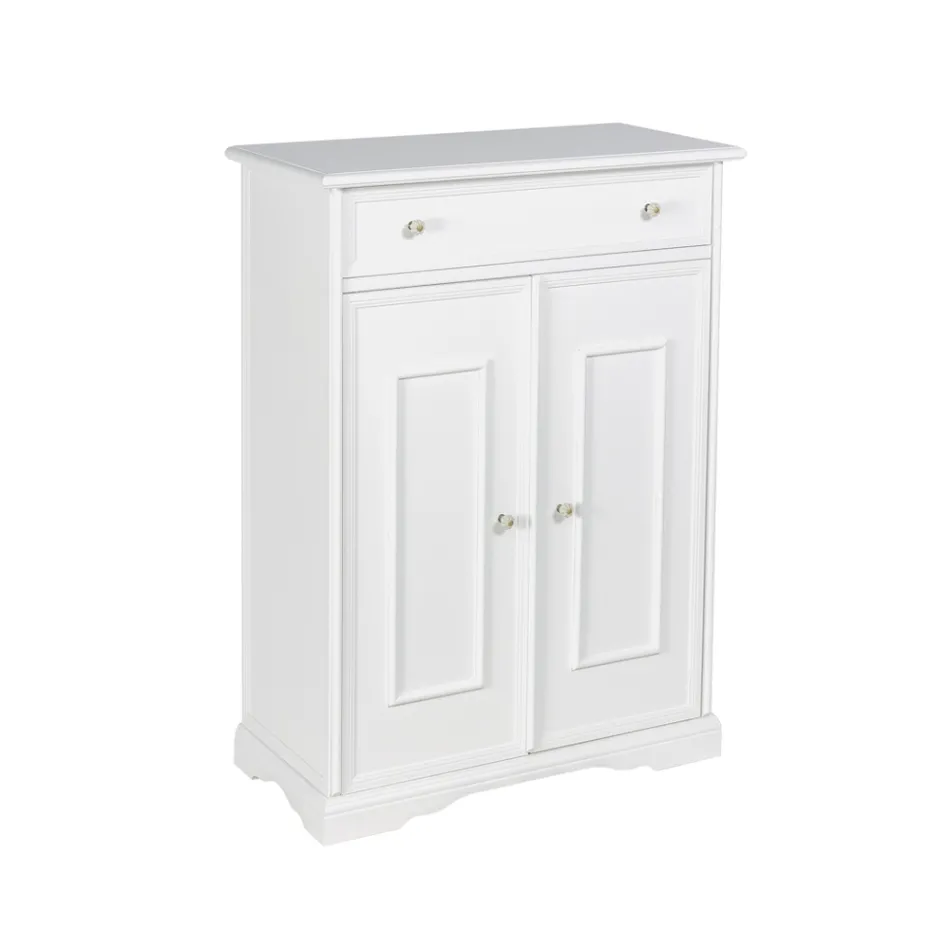 Këpucë me 1 sirtar dhe 2 dyer druri Made in Italy - Lasa Viadurini