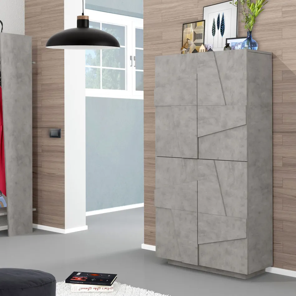 Dollap kepucesh melamine per ambiente te brendshme me 4 dyer Made in Italy - Naditza Viadurini