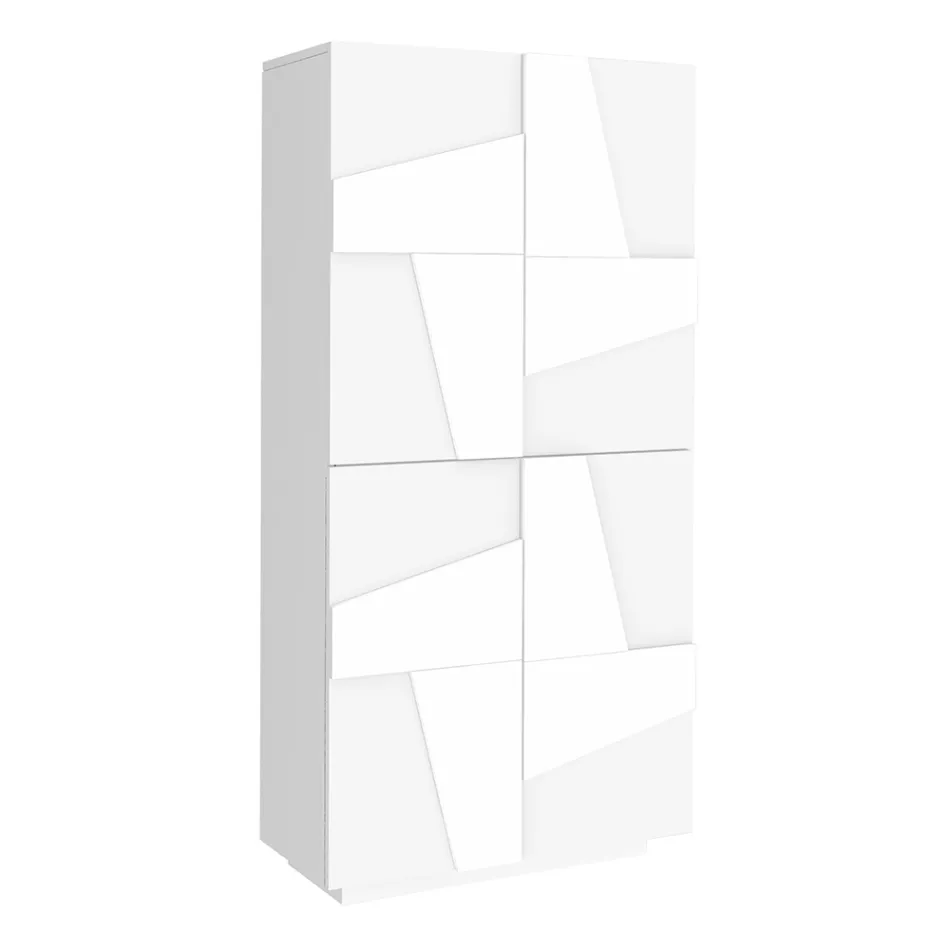 Dollap kepucesh melamine per ambiente te brendshme me 4 dyer Made in Italy - Naditza Viadurini