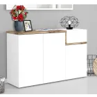 Raft për këpucë në hyrje me 3 ose 4 dyer në dru të bardhë dhe rrasa ose panje - Tiscali Viadurini