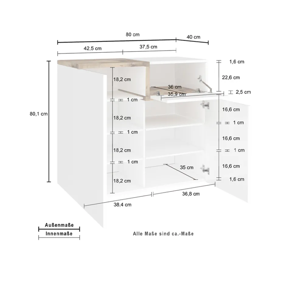 Raft për këpucë në hyrje me 3 ose 4 dyer në dru të bardhë dhe rrasa ose panje - Tiscali Viadurini