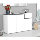 Raft për këpucë në hyrje me 3 ose 4 dyer në dru të bardhë dhe rrasa ose panje - Tiscali Viadurini