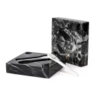 Kuti havjar me lugë në Carrara Mermer Portoro - Jerry Viadurini