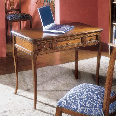 Tavolinë me 3 sirtarë në Bassano Wood France Prodhuar në Itali - Adon Viadurini