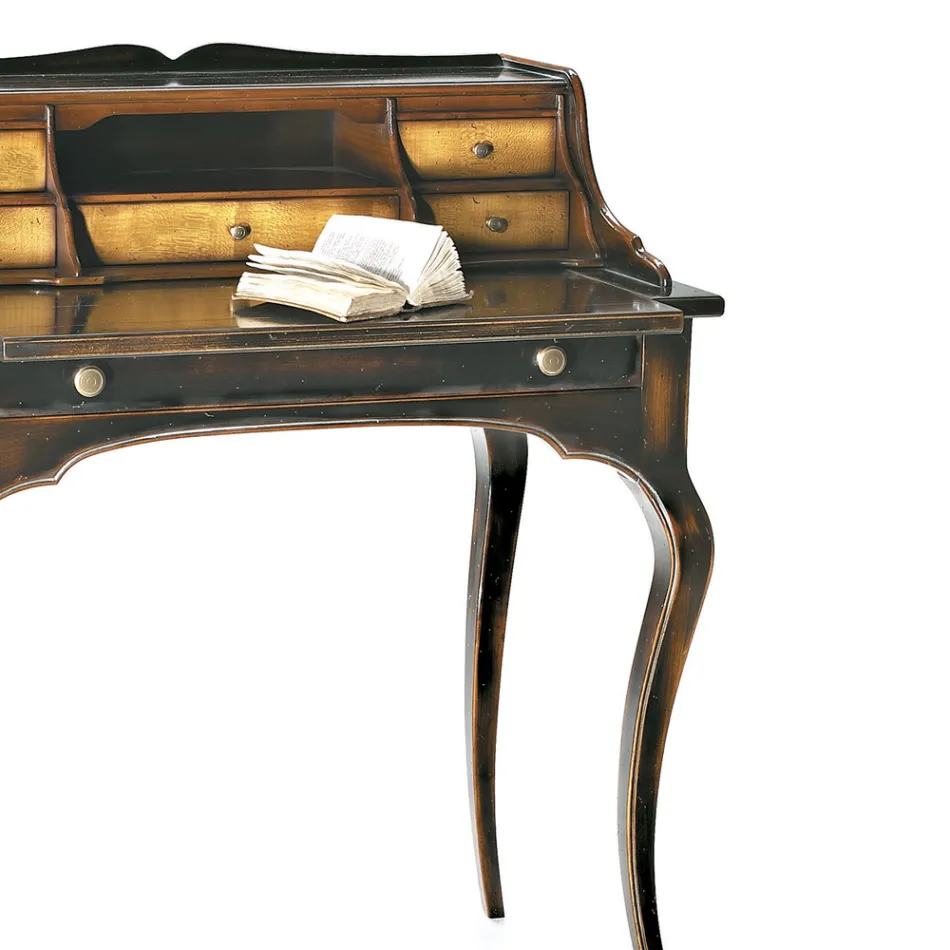 Tavolinë me 5 sirtarë dhe majë të lëvizshme Made in Italy - Maia Viadurini