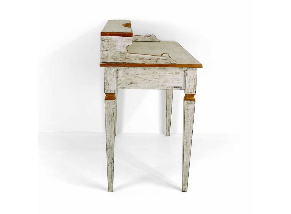 Tavolinë për të shkruar me dorë në dru të ngurtë me 4 sirtarë prodhuar në Itali - Amela Viadurini
