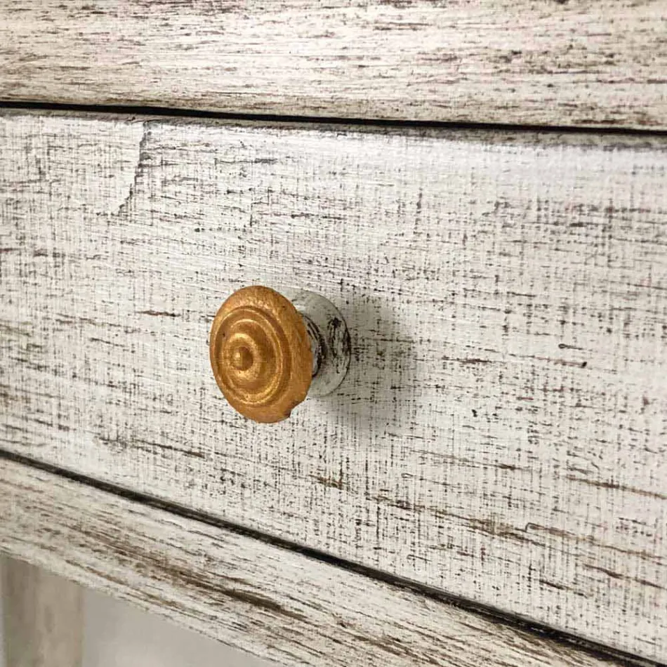 Tavolinë për të shkruar me dorë në dru të ngurtë me 4 sirtarë prodhuar në Itali - Amela Viadurini