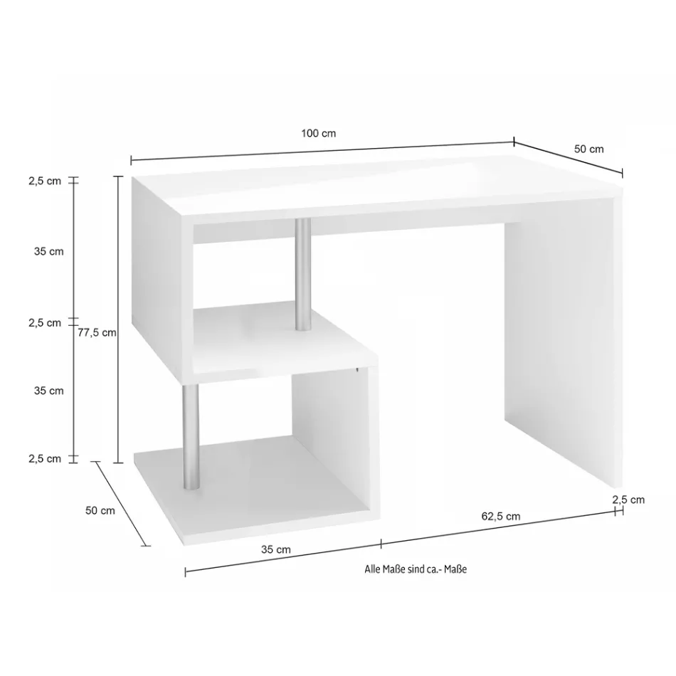 Tavolinë e bardhë ose rrasa në dru me dizajn italian 3 përmasa - Michel Viadurini