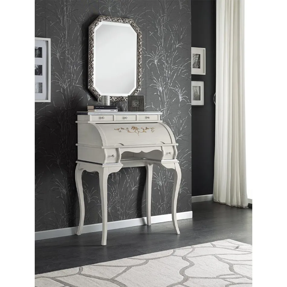 Tavolinë klasike 5 sirtarë prej druri dhe veshjesh Prodhuar në Itali - Hastings Viadurini