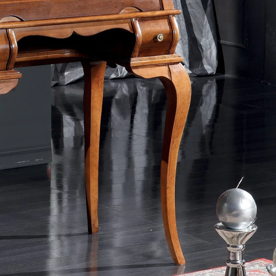 Tavolinë klasike 5 sirtarë prej druri dhe veshjesh Prodhuar në Itali - Hastings Viadurini