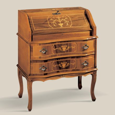 Tavolinë klasike prej druri me kapak dhe sirtarë Prodhuar në Itali - Elegante Viadurini