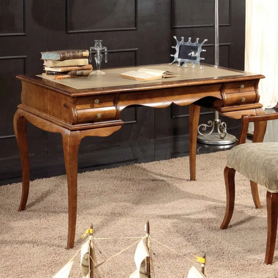 Tavolinë me 5 sirtarë Dru arre dhe Ekole Prodhuar në Itali - Hastings Viadurini