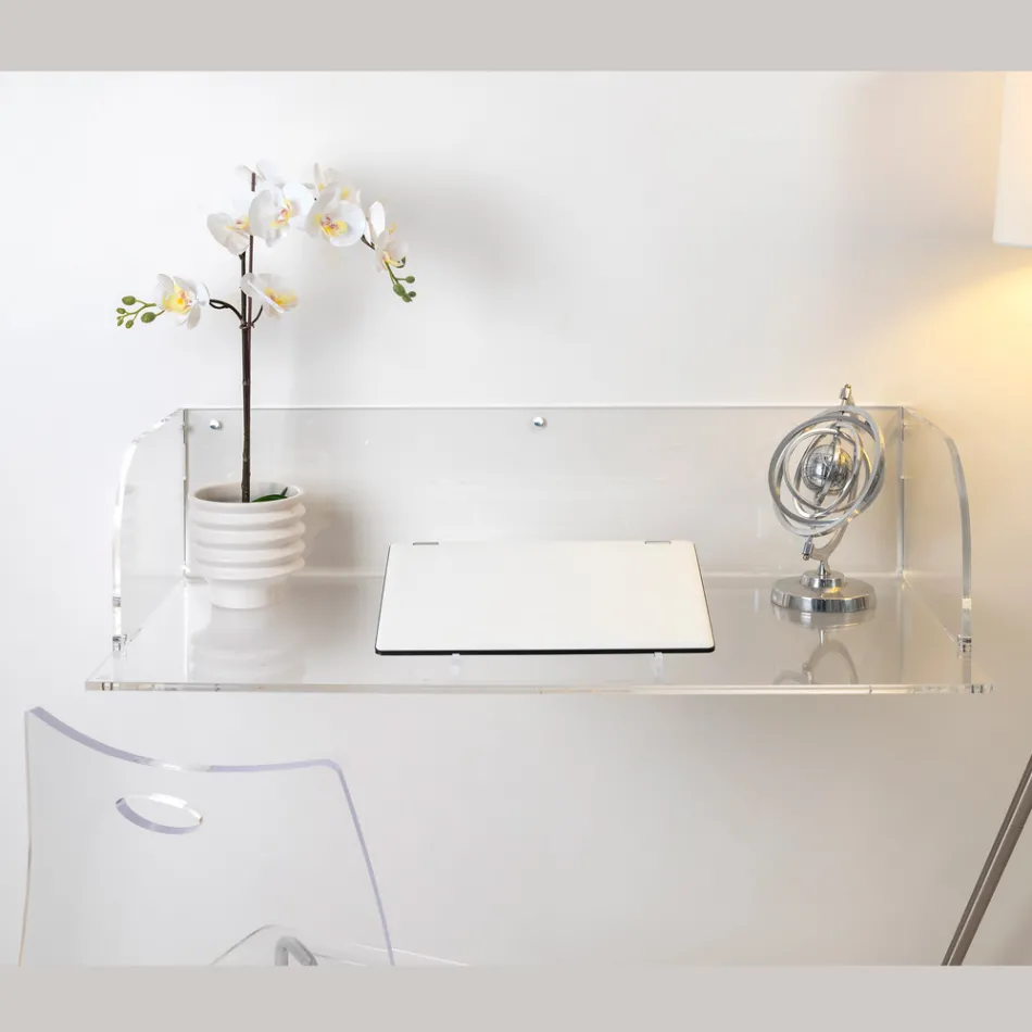Tavolinë muri Otilia prej pleksiglasi me një dizajn minimalist të prodhuar në Itali Viadurini