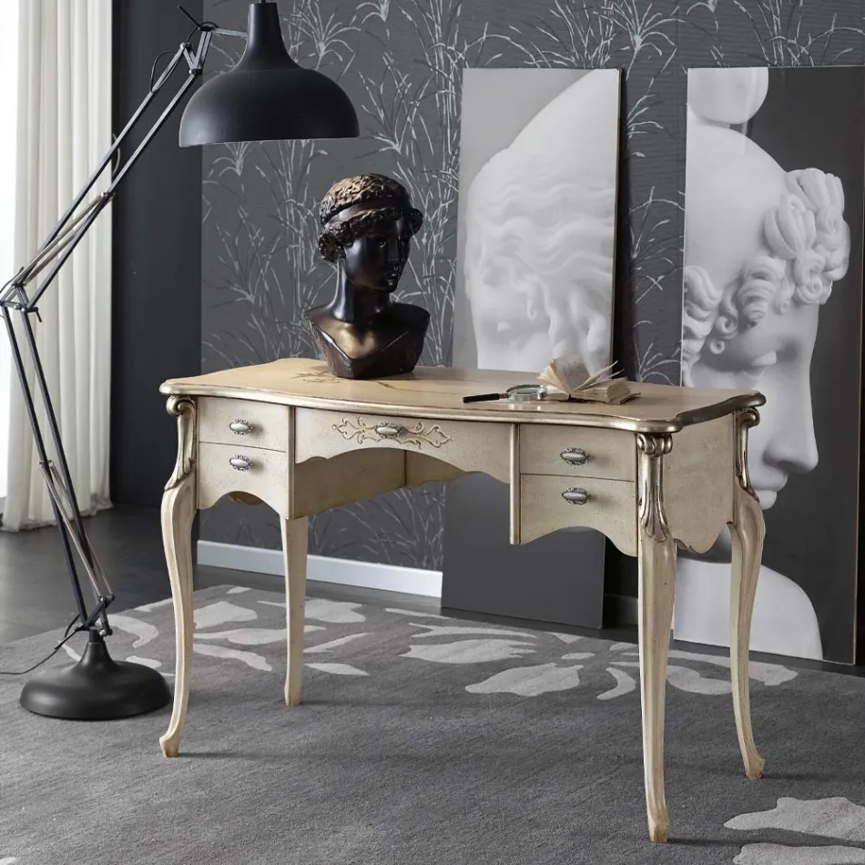 Tavolinë luksoze prej druri me 5 sirtarë Prodhuar në Itali - Caligola Viadurini