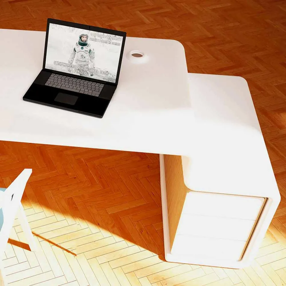 Tavolinë zyre me arkat prej druri të bëra në Itali, Terralba Viadurini