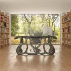 Tavolinë zyre moderne e dizajnit e prodhuar në Itali, Mirto Viadurini