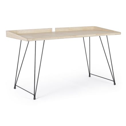 Tavolinë e projektimit në stilin më të lartë të çelikut dhe drurit - Sekretar Viadurini