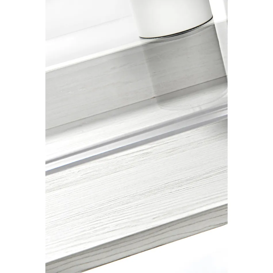 Tavolinë Plexiglass Transparente me Raft Dru Dizajn - Carducci Viadurini