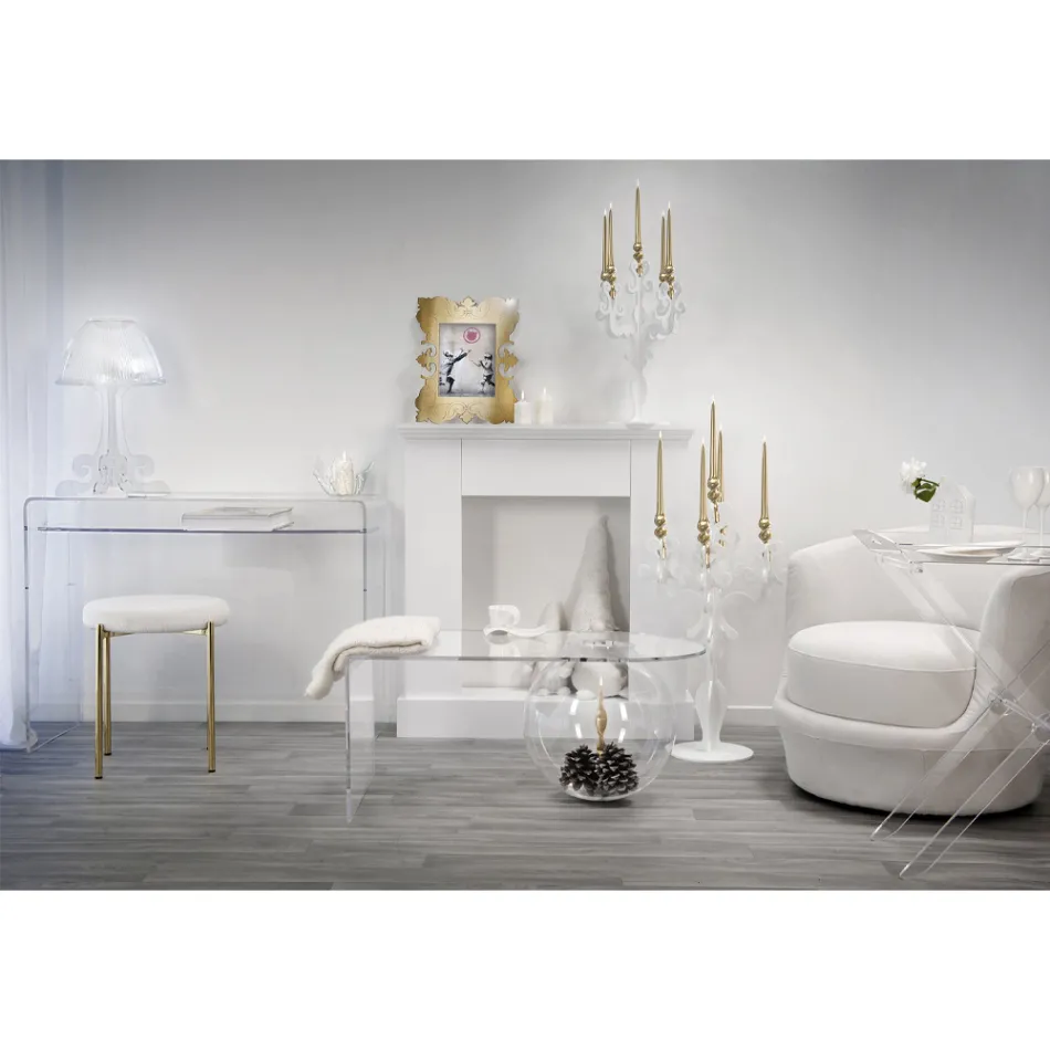 Tavolinë moderne në pleksiglas transparent prodhim në Itali, Barga Viadurini