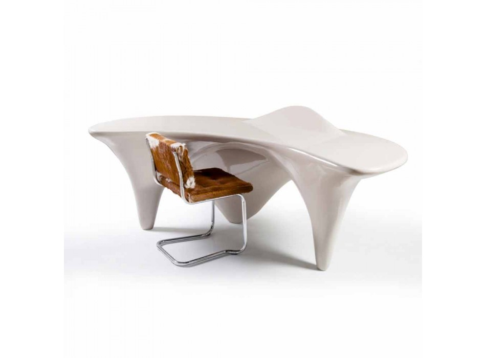 Tavolinë zyre për dizajn bashkëkohor Sinuous, e punuar me dorë në Itali Viadurini