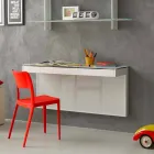 Tavolinë e pezulluar në kristal me strukturë metalike prodhuar në Itali - Silic Viadurini