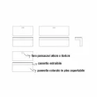 Tavolinë e pezulluar në kristal me strukturë metalike prodhuar në Itali - Silic Viadurini