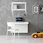 Tavolinë e pezulluar në kristal me strukturë metalike prodhuar në Itali - Silic Viadurini