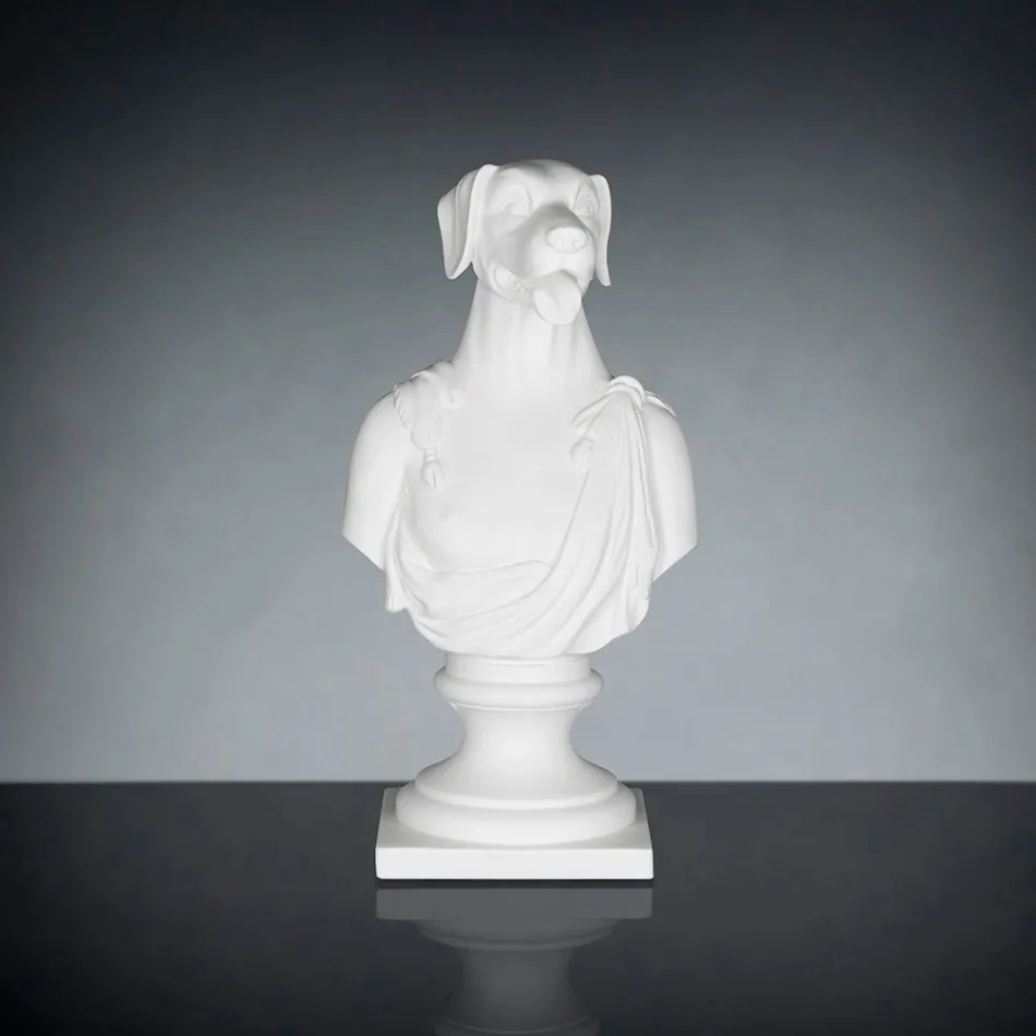 Skulpturë e bardhë qeramike e punuar me dorë 100% Prodhuar në Itali Fabas 1 Viadurini