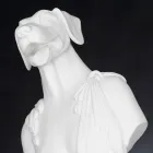 Skulpturë e bardhë qeramike e punuar me dorë 100% Prodhuar në Itali Fabas 1 Viadurini
