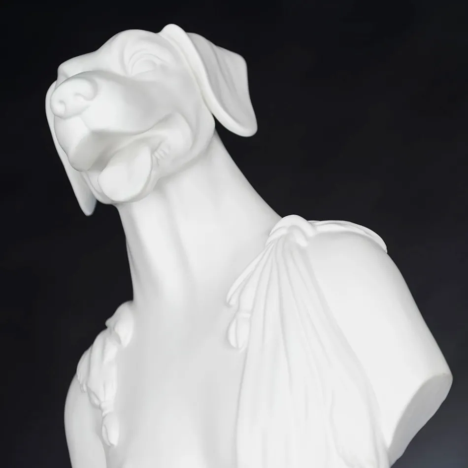 Skulpturë e bardhë qeramike e punuar me dorë 100% Prodhuar në Itali Fabas 1 Viadurini