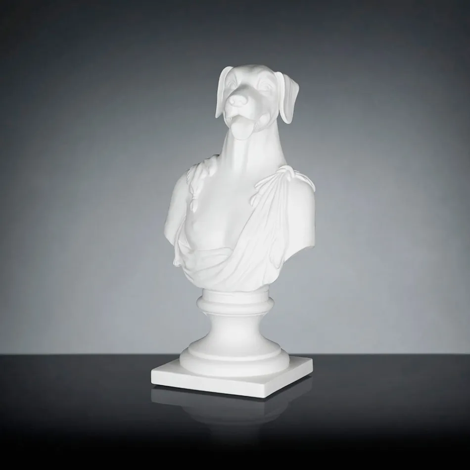 Skulpturë e bardhë qeramike e punuar me dorë 100% Prodhuar në Itali Fabas 1 Viadurini