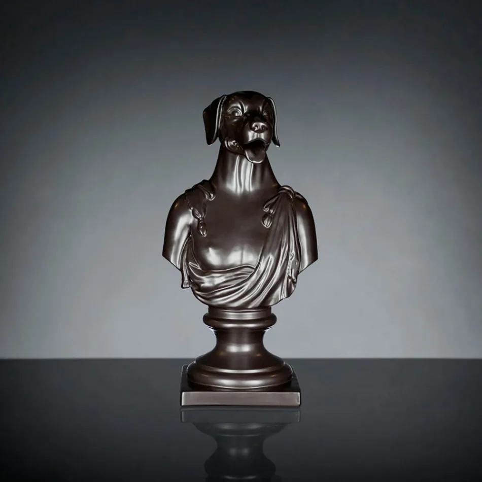 Skulpturë qeramike artizanale e zezë 100% Prodhuar në Itali Fabas 2 Viadurini