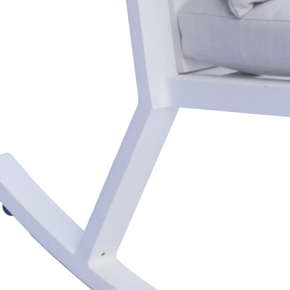 Karrige lëkundëse e jashtme alumini me jastëk të mbushur - Brontolo Viadurini