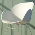 Karrige lëkundëse për dhomën e ndenjes në metal dhe polipropilen, 2 copë - Lorena Viadurini