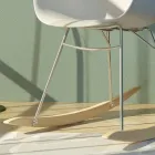 Karrige lëkundëse për dhomën e ndenjes në metal dhe polipropilen, 2 copë - Lorena Viadurini