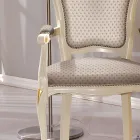 Kreu i karriges së tavolinës në dru i veshur me susta me pëlhurë të prodhuar në Itali - Majesty Viadurini