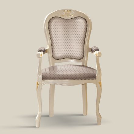Kreu i karriges së tavolinës në dru i veshur me susta me pëlhurë të prodhuar në Itali - Majesty Viadurini