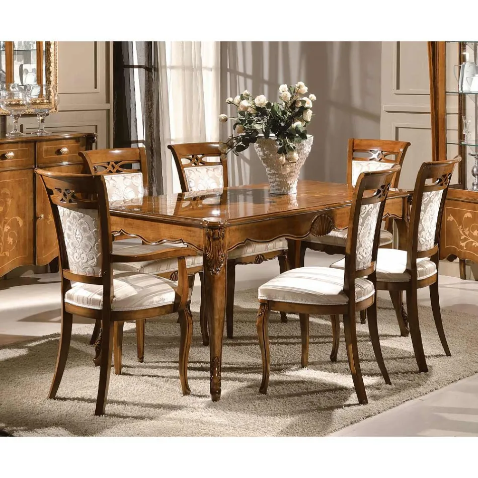 Karrige klasike e veshur me susta në dru arre ose të bardhë Prodhuar në Itali - Caligola Viadurini