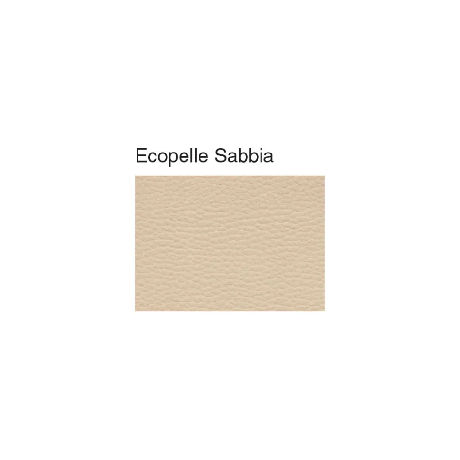 Karrige klasike në dru ahu me shpinë të dekoruar dhe lëkurë ekole - Milissa Viadurini