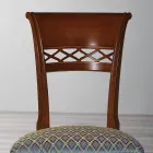 Karrige klasike në dru ahu me shpinë dhe pëlhurë të dekoruar - Milissa Viadurini