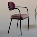 Karrige me Mbështetje krahësh Dizajn Vintage në Çelik dhe Pëlhurë me Ngjyrë - Ula