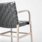 Karrige me mbështetëse krahësh në sedilje ahu dhe lëkure të zbardhura Prodhuar në Itali - Nora Viadurini