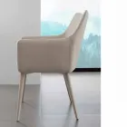 Karrige me mbështetëse krahu prej metali e veshur me eko-lëkurë Carlina Viadurini